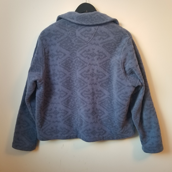 Woolrich women's blue Button front fleece jacket - Picture 2 of 10